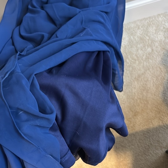 Lulus Navy Mythical Kind of Love Maxi Chiffon Dress NWT Size XL - Picture 9 of 12